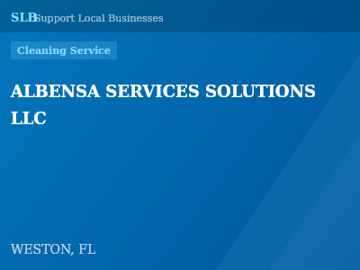 ALBENSA SERVICES SOLUTIONS LLC — Cleaning Service in WESTON, FL