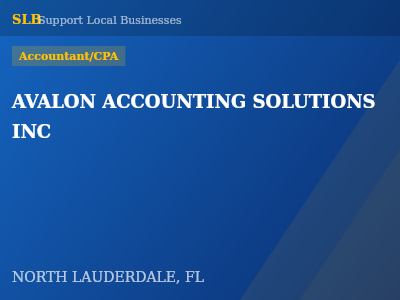 AVALON ACCOUNTING SOLUTIONS INC — Accountant/CPA in NORTH LAUDERDALE, FL