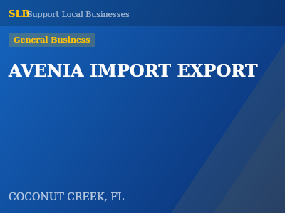 AVENIA IMPORT EXPORT — General Business in COCONUT CREEK, FL
