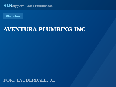 AVENTURA PLUMBING INC — Plumber in FORT LAUDERDALE, FL