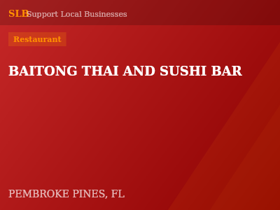 BAITONG THAI AND SUSHI BAR — Restaurant in PEMBROKE PINES, FL