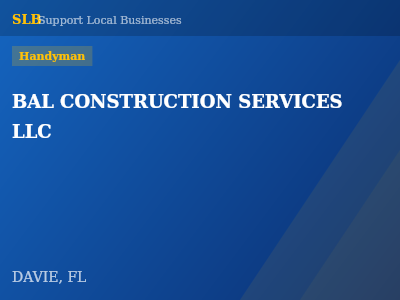 BAL CONSTRUCTION SERVICES LLC — Handyman in DAVIE, FL