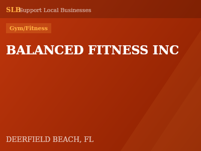 BALANCED FITNESS INC — Gym/Fitness in DEERFIELD BEACH, FL