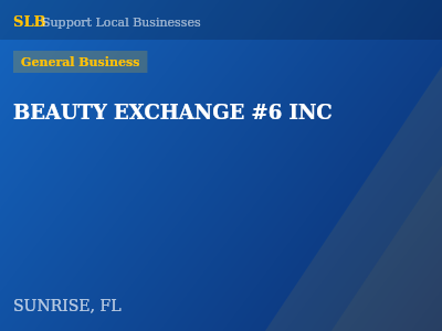 BEAUTY EXCHANGE #6 INC — General Business in SUNRISE, FL