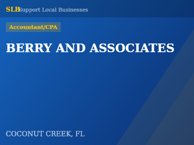 BERRY AND ASSOCIATES — Accountant/CPA in COCONUT CREEK, FL