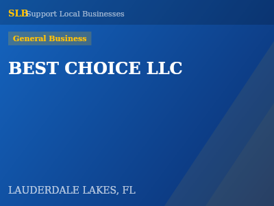 BEST CHOICE LLC — General Business in LAUDERDALE LAKES, FL