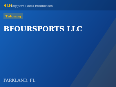 BFOURSPORTS LLC — Tutoring in PARKLAND, FL