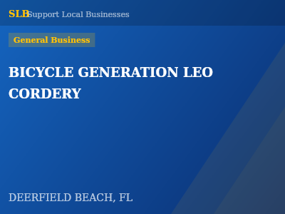BICYCLE GENERATION LEO CORDERY — General Business in DEERFIELD BEACH, FL