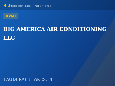 BIG AMERICA AIR CONDITIONING LLC — HVAC in LAUDERALE LAKES, FL