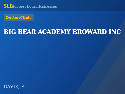 BIG BEAR ACADEMY BROWARD INC — Doctor/Clinic in DAVIE, FL