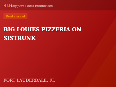 BIG LOUIES PIZZERIA ON SISTRUNK — Restaurant in FORT LAUDERDALE, FL