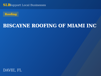 BISCAYNE ROOFING OF MIAMI INC — Roofing in DAVIE, FL