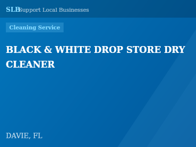 BLACK & WHITE DROP STORE DRY CLEANER — Cleaning Service in DAVIE, FL