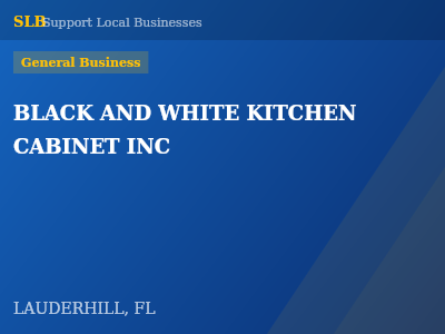 BLACK AND WHITE KITCHEN CABINET INC — General Business in LAUDERHILL, FL