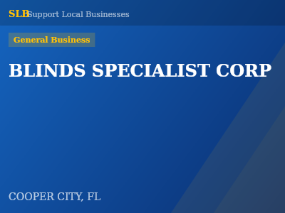 BLINDS SPECIALIST CORP — General Business in COOPER CITY, FL