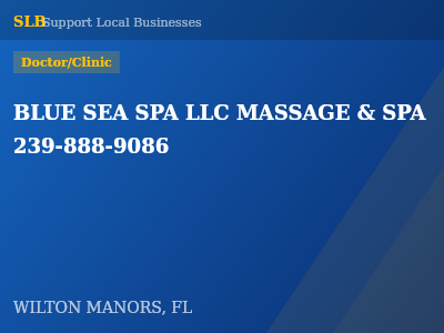 BLUE SEA SPA LLC MASSAGE & SPA 239-888-9086 — Doctor/Clinic in WILTON MANORS, FL