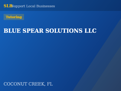 BLUE SPEAR SOLUTIONS LLC — Tutoring in COCONUT CREEK, FL