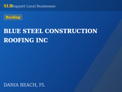 BLUE STEEL CONSTRUCTION ROOFING INC — Roofing in DANIA BEACH, FL