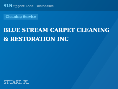 BLUE STREAM CARPET CLEANING & RESTORATION INC — Cleaning Service in STUART, FL