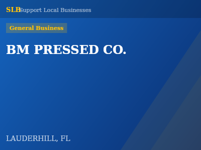 BM PRESSED CO. — General Business in LAUDERHILL, FL
