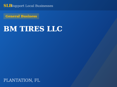 BM TIRES LLC — General Business in PLANTATION, FL