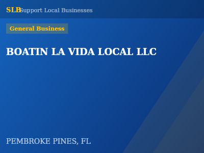 BOATIN LA VIDA LOCAL LLC — General Business in PEMBROKE PINES, FL