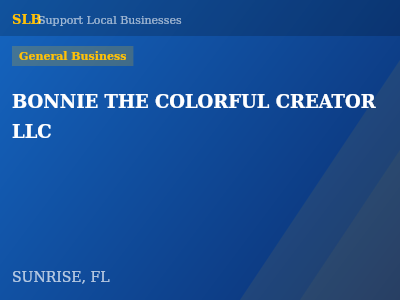 BONNIE THE COLORFUL CREATOR LLC — General Business in SUNRISE, FL