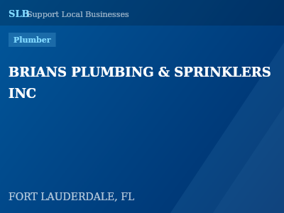 BRIANS PLUMBING & SPRINKLERS INC — Plumber in FORT LAUDERDALE, FL