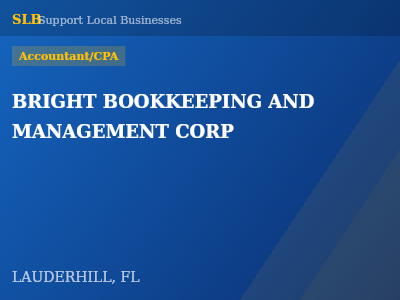 BRIGHT BOOKKEEPING AND MANAGEMENT CORP — Accountant/CPA in LAUDERHILL, FL