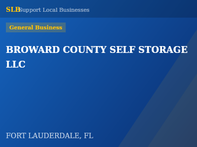 BROWARD COUNTY SELF STORAGE LLC — General Business in FORT LAUDERDALE, FL