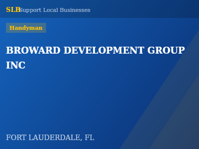 BROWARD DEVELOPMENT GROUP INC — Handyman in FORT LAUDERDALE, FL