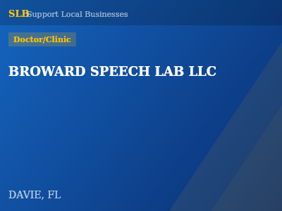 BROWARD SPEECH LAB LLC — Doctor/Clinic in DAVIE, FL