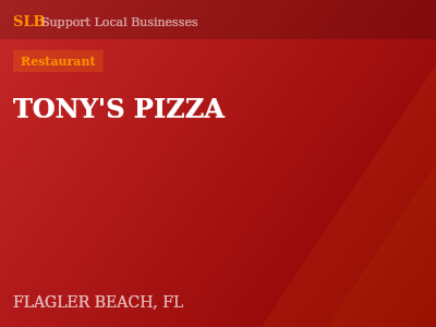 TONY'S PIZZA — Restaurant in FLAGLER BEACH, FL