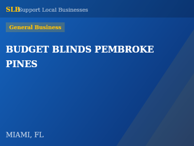 BUDGET BLINDS PEMBROKE PINES — General Business in MIAMI, FL
