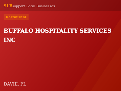 BUFFALO HOSPITALITY SERVICES INC — Restaurant in DAVIE, FL