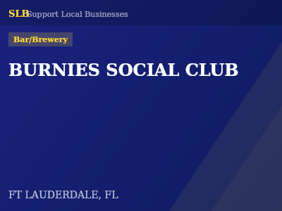 BURNIES SOCIAL CLUB — Bar/Brewery in FT LAUDERDALE, FL