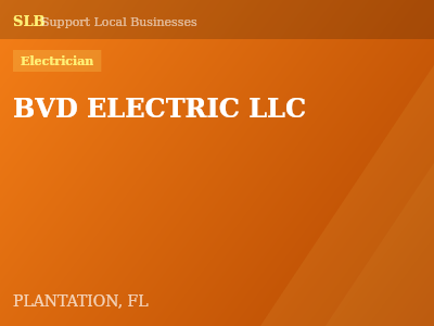 BVD ELECTRIC LLC — Electrician in PLANTATION, FL