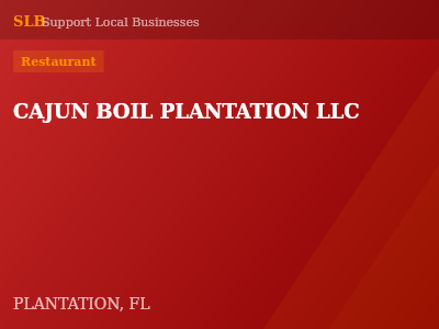 CAJUN BOIL PLANTATION LLC — Restaurant in PLANTATION, FL