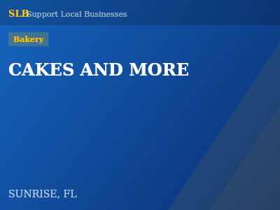 CAKES AND MORE — Bakery in SUNRISE, FL