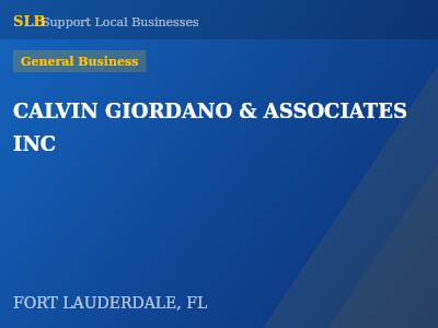 CALVIN GIORDANO & ASSOCIATES INC — General Business in FORT LAUDERDALE, FL