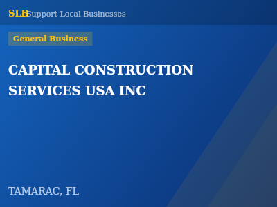 CAPITAL CONSTRUCTION SERVICES USA INC — General Business in TAMARAC, FL
