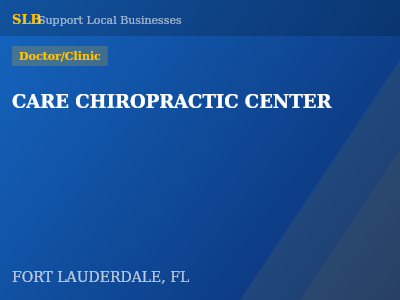 CARE CHIROPRACTIC CENTER — Doctor/Clinic in FORT LAUDERDALE, FL