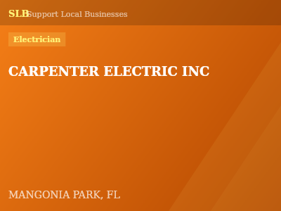 CARPENTER ELECTRIC INC — Electrician in MANGONIA PARK, FL