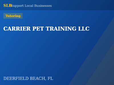 CARRIER PET TRAINING LLC — Tutoring in DEERFIELD BEACH, FL