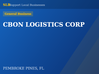 CBON LOGISTICS CORP — General Business in PEMBROKE PINES, FL