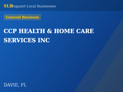 CCP HEALTH & HOME CARE SERVICES INC — General Business in DAVIE, FL