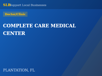 COMPLETE CARE MEDICAL CENTER — Doctor/Clinic in PLANTATION, FL