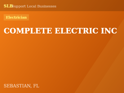 COMPLETE ELECTRIC INC — Electrician in SEBASTIAN, FL