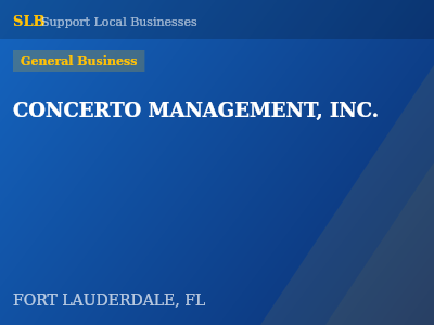 CONCERTO MANAGEMENT, INC. — General Business in FORT LAUDERDALE, FL