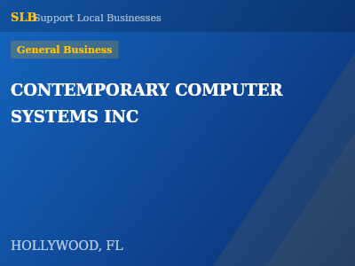 CONTEMPORARY COMPUTER SYSTEMS INC — General Business in HOLLYWOOD, FL